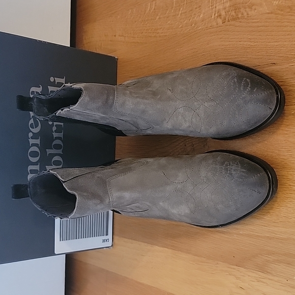MORENA GABRIELLI GRAY BLACK ANTHROPOLOGIE BOOTS BOOTIES 39 9 SHOES TONY - Picture 2 of 9